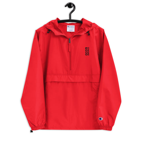 1STAR Coaches &God Vertical Onyx Embroidered Champion Packable Jacket